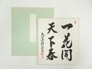 前大徳　橋本紹尚筆　「一花開天下春」　肉筆色紙